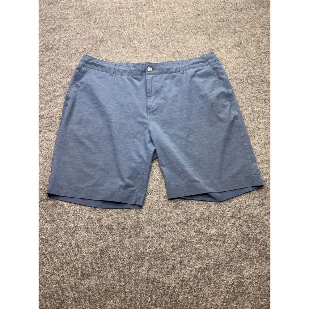 Faherty All Day Shorts Mens 42 Blue Melange Stretch Hybrid Board Shorts 9 Inseam